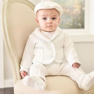 Baby Beau and Belle baby boy white baptism outfit